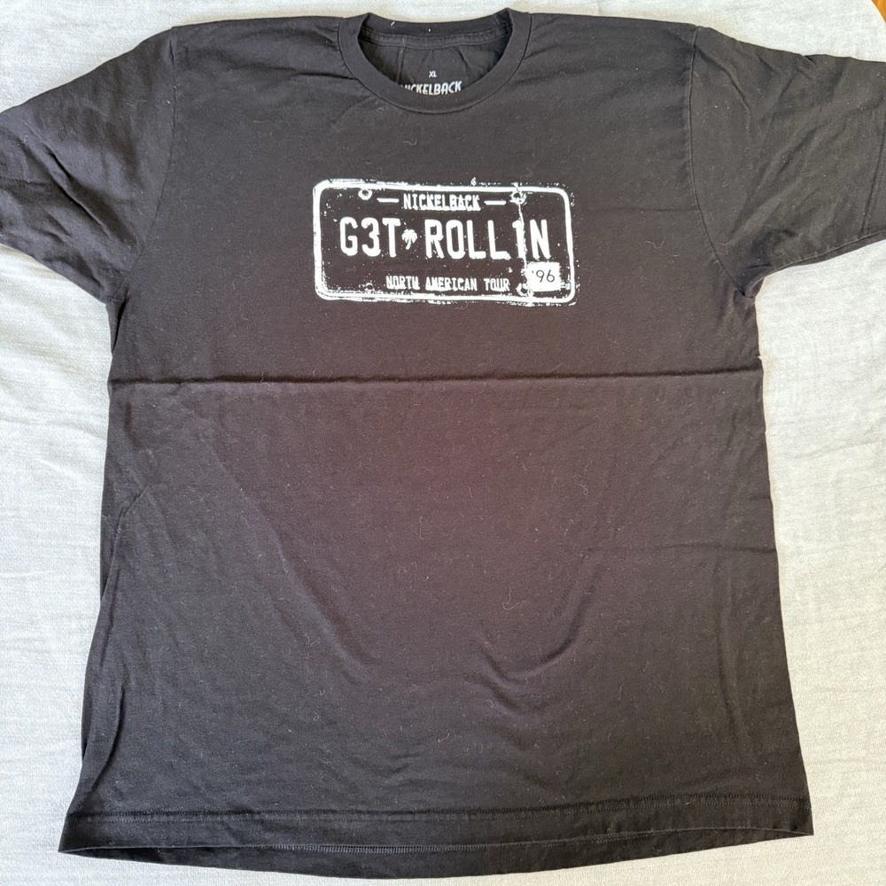 Nickelback Get Rollin 2023 Tour‎ Shirt Mens XL Black Band Concert Tee